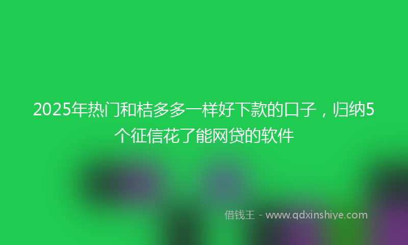 2025年热门和桔多多一样好下款的口子，归纳5个征信花了能网贷的软件