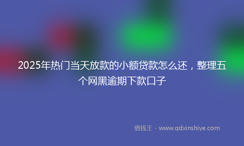 2025年热门当天放款的小额贷款怎么还，整理五个网黑逾期下款口子