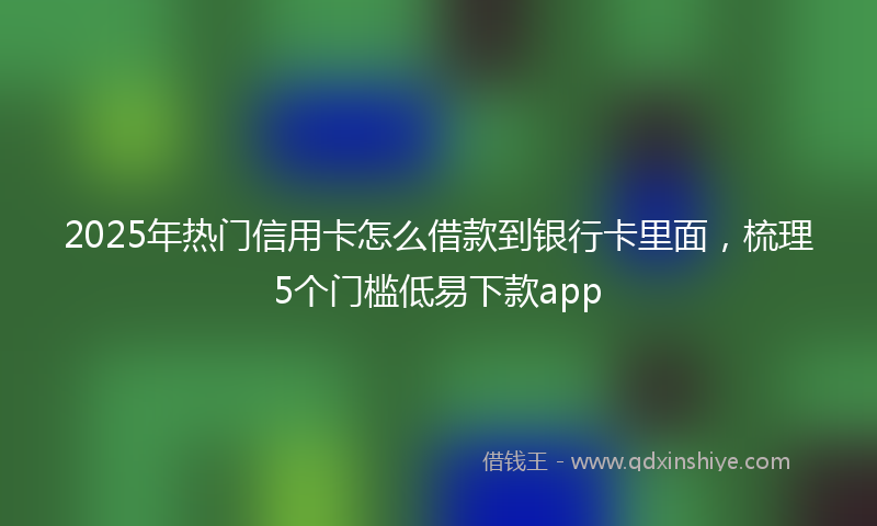 2025年热门信用卡怎么借款到银行卡里面，梳理5个门槛低易下款app