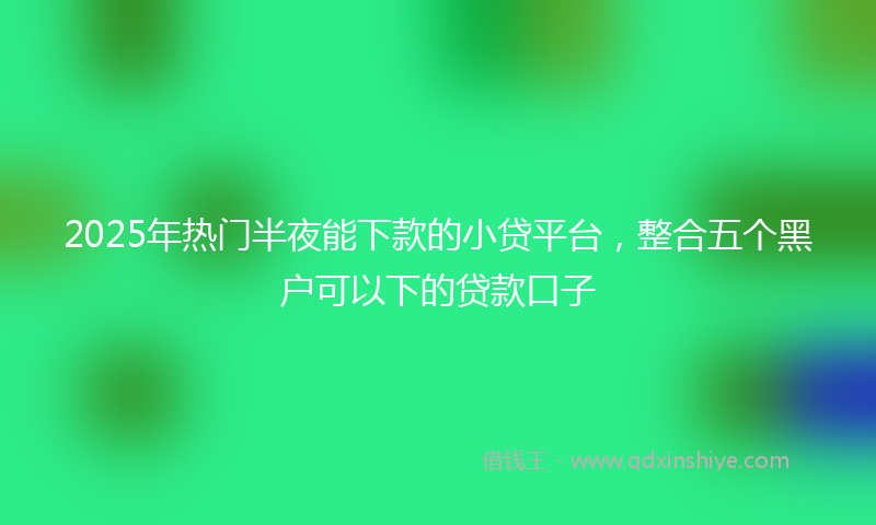 2025年热门半夜能下款的小贷平台，整合五个黑户可以下的贷款口子