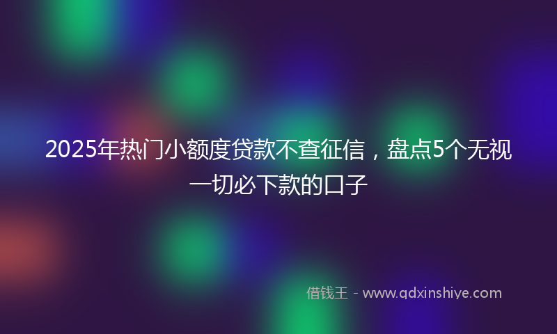 2025年热门小额度贷款不查征信，盘点5个无视一切必下款的口子