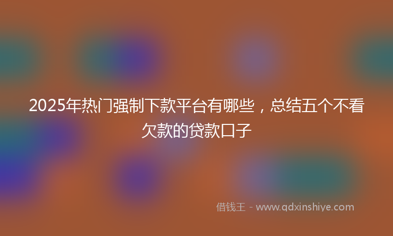 2025年热门强制下款平台有哪些，总结五个不看欠款的贷款口子