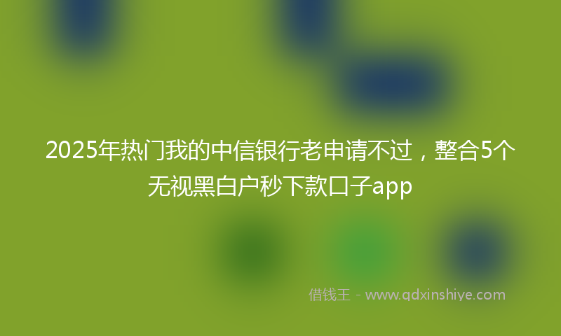 2025年热门我的中信银行老申请不过，整合5个无视黑白户秒下款口子app