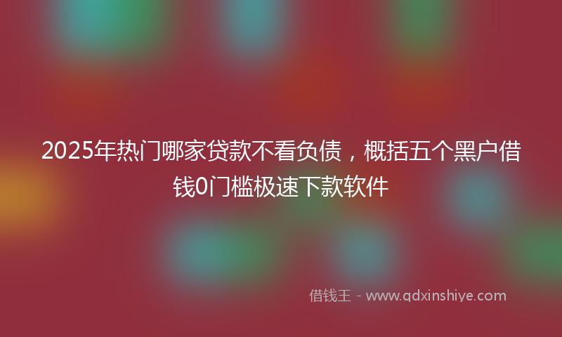 2025年热门哪家贷款不看负债，概括五个黑户借钱0门槛极速下款软件