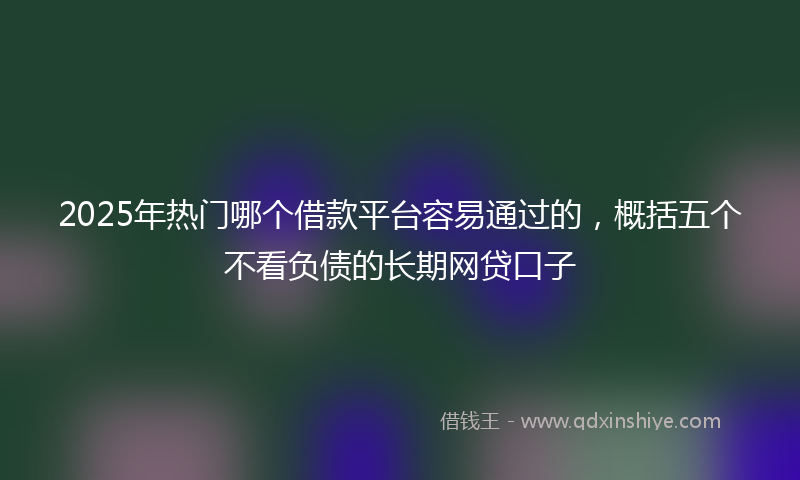 2025年热门哪个借款平台容易通过的，概括五个不看负债的长期网贷口子