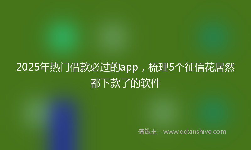 2025年热门借款必过的app，梳理5个征信花居然都下款了的软件