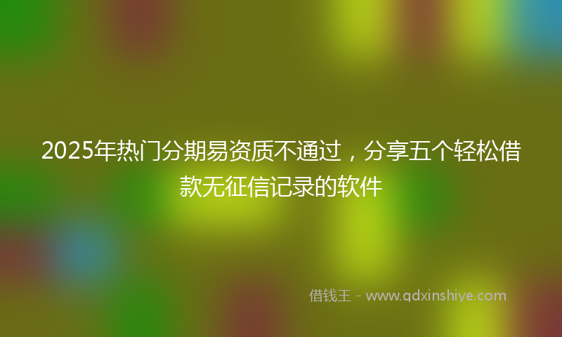 2025年热门分期易资质不通过，分享五个轻松借款无征信记录的软件