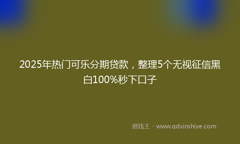 2025年热门可乐分期贷款，整理5个无视征信黑白100%秒下口子