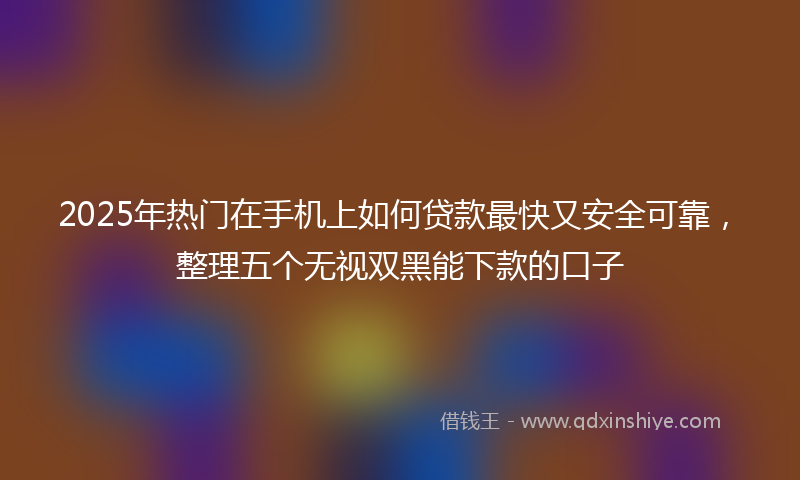 2025年热门在手机上如何贷款最快又安全可靠，整理五个无视双黑能下款的口子