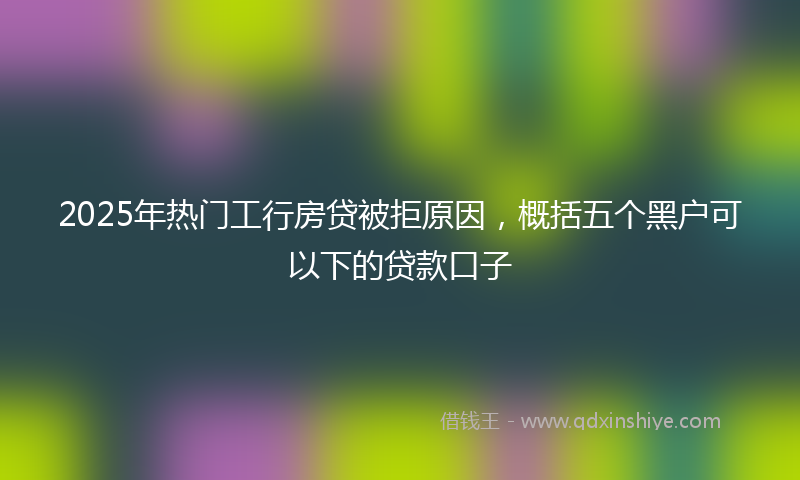 2025年热门工行房贷被拒原因，概括五个黑户可以下的贷款口子