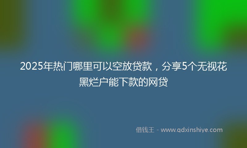 2025年热门哪里可以空放贷款，分享5个无视花黑烂户能下款的网贷