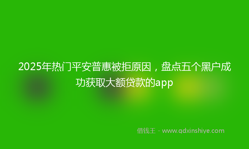 2025年热门平安普惠被拒原因，盘点五个黑户成功获取大额贷款的app