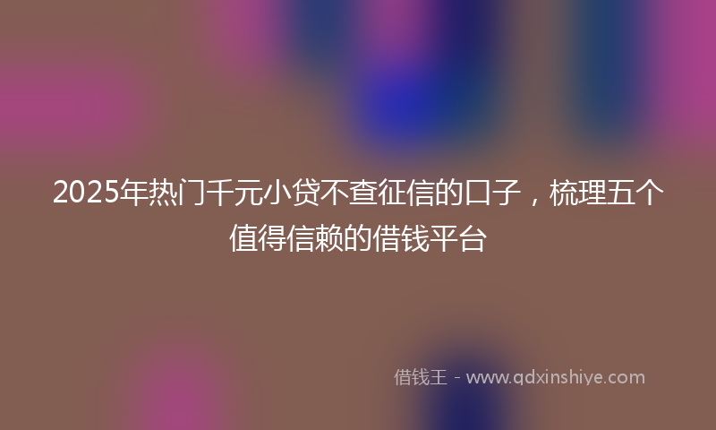 2025年热门千元小贷不查征信的口子，梳理五个值得信赖的借钱平台
