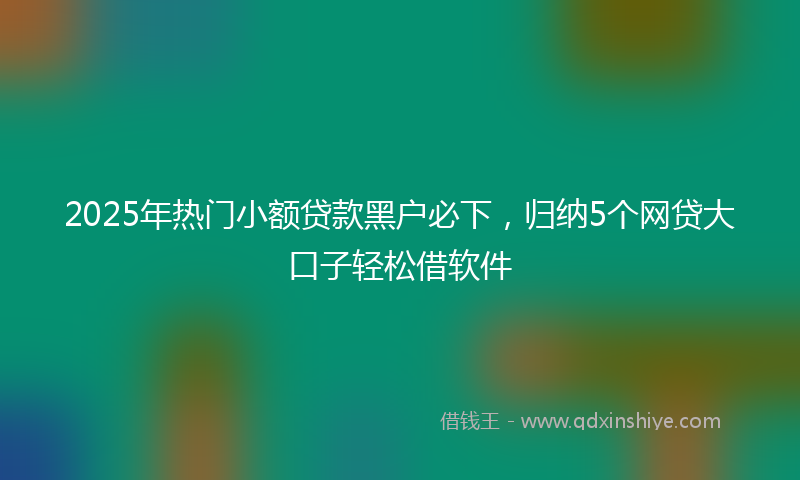 2025年热门小额贷款黑户必下，归纳5个网贷大口子轻松借软件