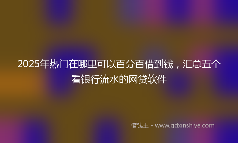 2025年热门在哪里可以百分百借到钱，汇总五个看银行流水的网贷软件
