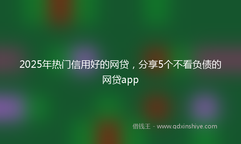 2025年热门信用好的网贷，分享5个不看负债的网贷app