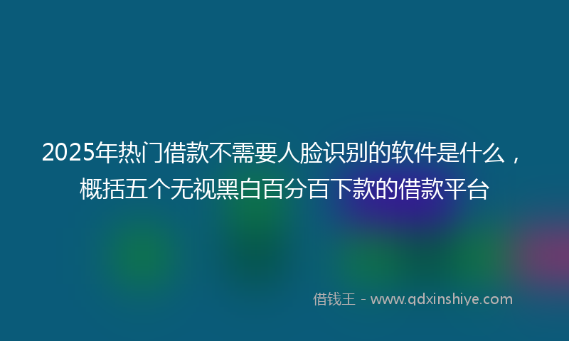 2025年热门借款不需要人脸识别的软件是什么，概括五个无视黑白百分百下款的借款平台
