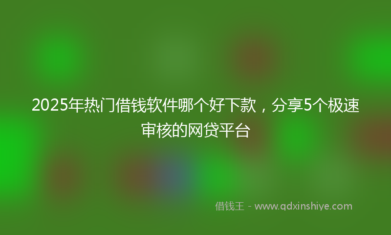 2025年热门借钱软件哪个好下款，分享5个极速审核的网贷平台