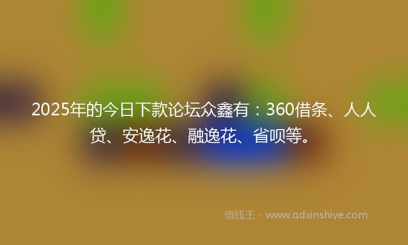 2025年的今日下款论坛众鑫有：360借条、人人贷、安逸花、融逸花、省呗等。