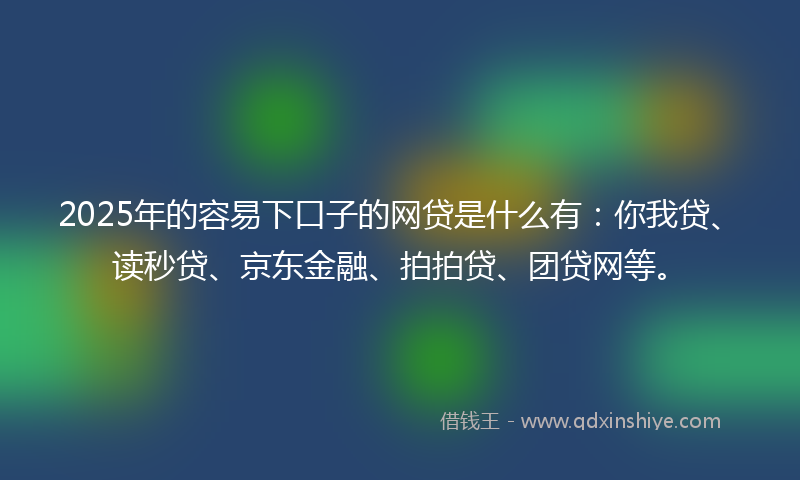 2025年的容易下口子的网贷是什么有：你我贷、读秒贷、京东金融、拍拍贷、团贷网等。