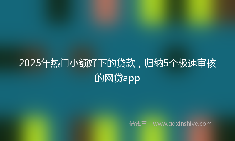 2025年热门小额好下的贷款，归纳5个极速审核的网贷app