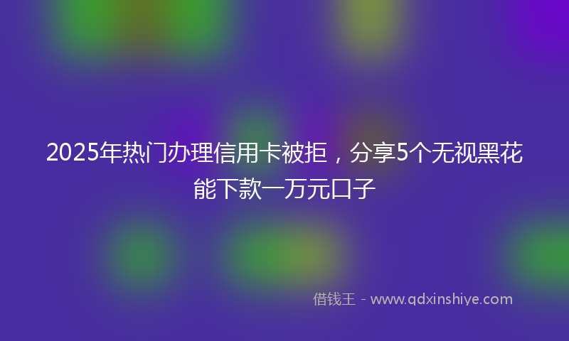 2025年热门办理信用卡被拒，分享5个无视黑花能下款一万元口子