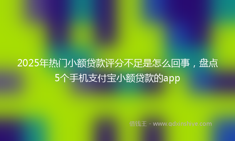 2025年热门小额贷款评分不足是怎么回事，盘点5个手机支付宝小额贷款的app