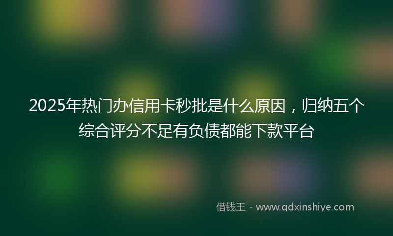 2025年热门办信用卡秒批是什么原因，归纳五个综合评分不足有负债都能下款平台