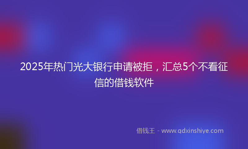 2025年热门光大银行申请被拒，汇总5个不看征信的借钱软件