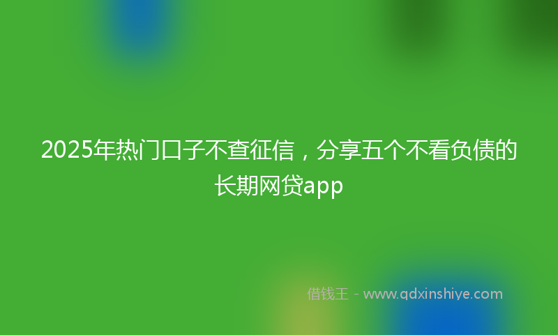 2025年热门口子不查征信，分享五个不看负债的长期网贷app