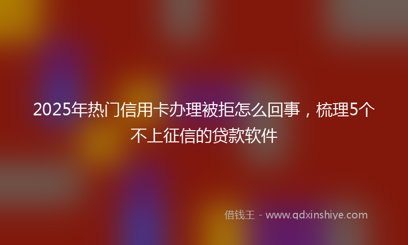 2025年热门信用卡办理被拒怎么回事，梳理5个不上征信的贷款软件