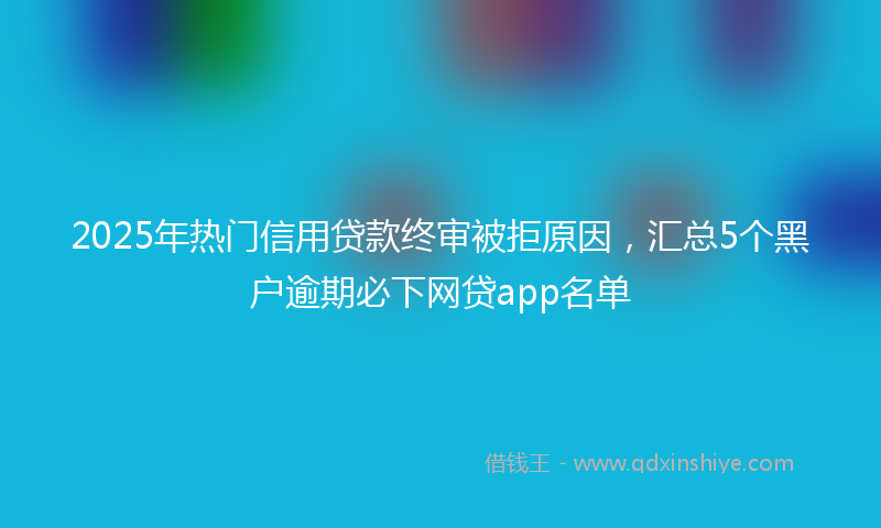 2025年热门信用贷款终审被拒原因，汇总5个黑户逾期必下网贷app名单