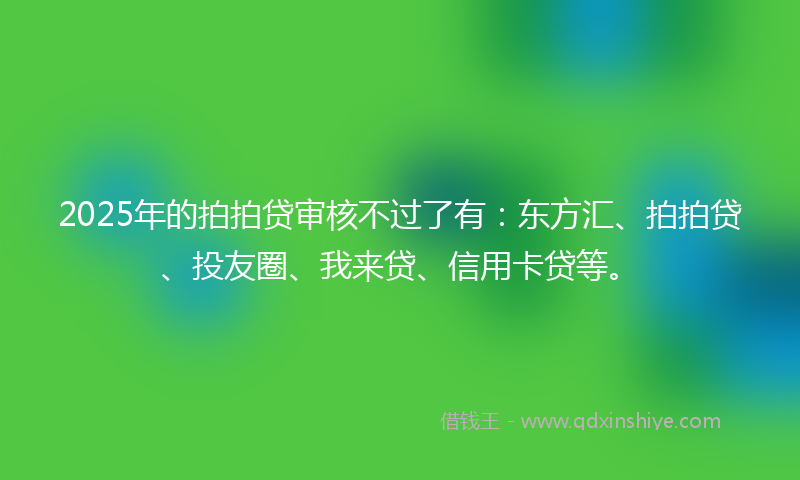2025年的拍拍贷审核不过了有：东方汇、拍拍贷、投友圈、我来贷、信用卡贷等。