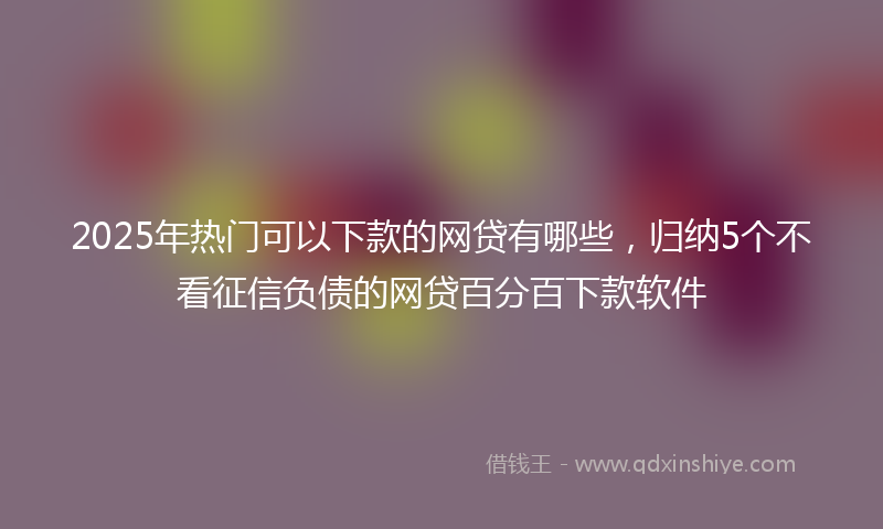 2025年热门可以下款的网贷有哪些，归纳5个不看征信负债的网贷百分百下款软件