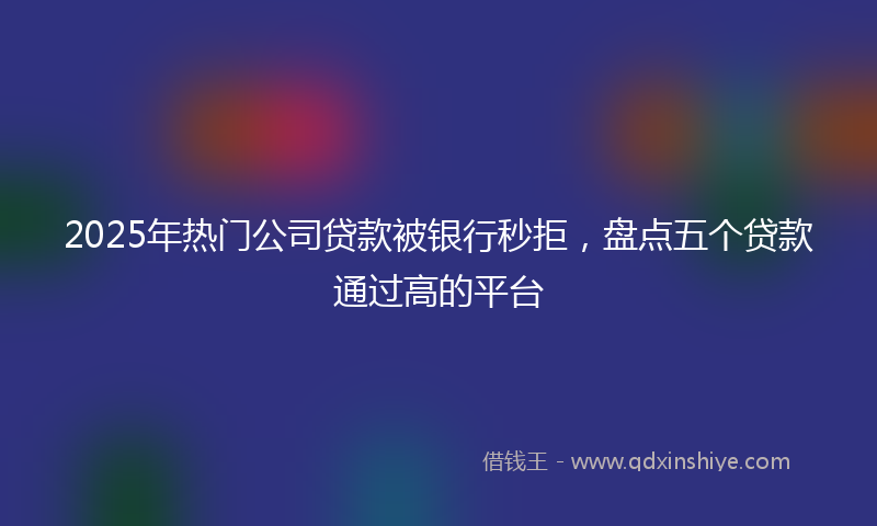 2025年热门公司贷款被银行秒拒，盘点五个贷款通过高的平台