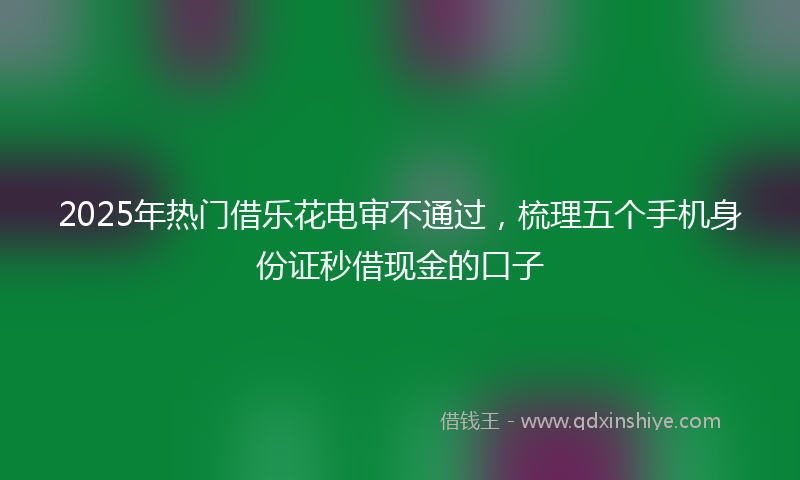 2025年热门借乐花电审不通过，梳理五个手机身份证秒借现金的口子