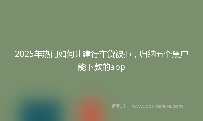 2025年热门如何让建行车贷被拒，归纳五个黑户能下款的app