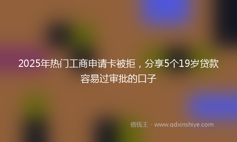 2025年热门工商申请卡被拒，分享5个19岁贷款容易过审批的口子