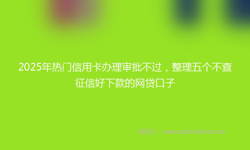 2025年热门信用卡办理审批不过，整理五个不查征信好下款的网贷口子