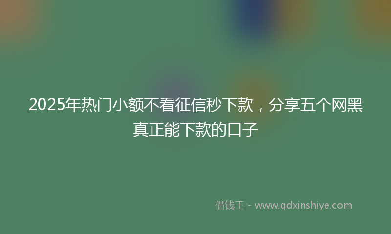 2025年热门小额不看征信秒下款，分享五个网黑真正能下款的口子