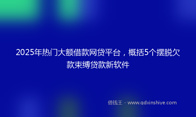 2025年热门大额借款网贷平台，概括5个摆脱欠款束缚贷款新软件