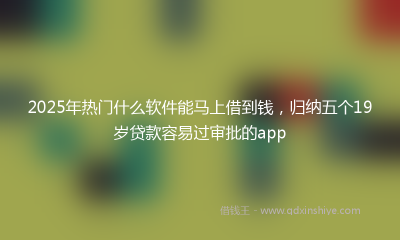 2025年热门什么软件能马上借到钱，归纳五个19岁贷款容易过审批的app