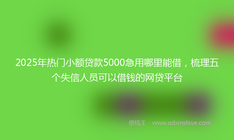 2025年热门小额贷款5000急用哪里能借，梳理五个失信人员可以借钱的网贷平台
