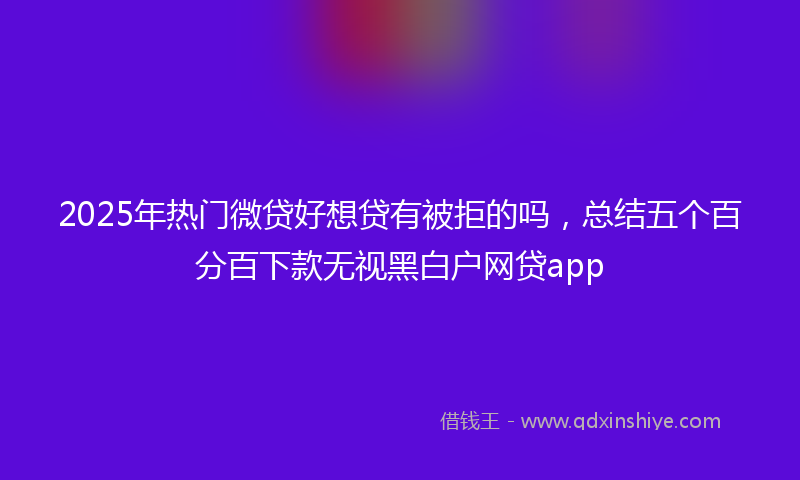 2025年热门微贷好想贷有被拒的吗，总结五个百分百下款无视黑白户网贷app