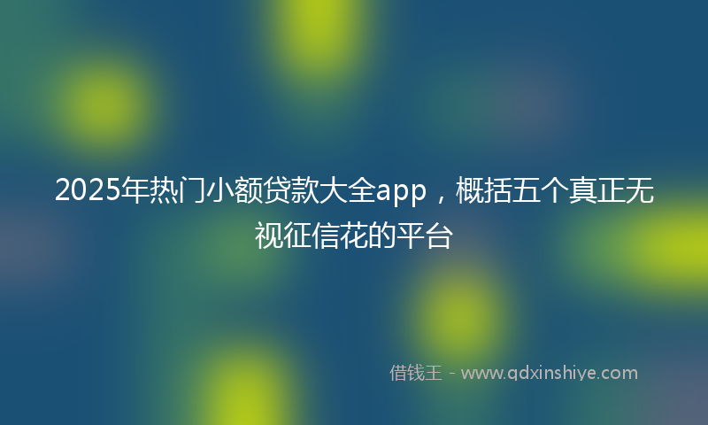2025年热门小额贷款大全app，概括五个真正无视征信花的平台