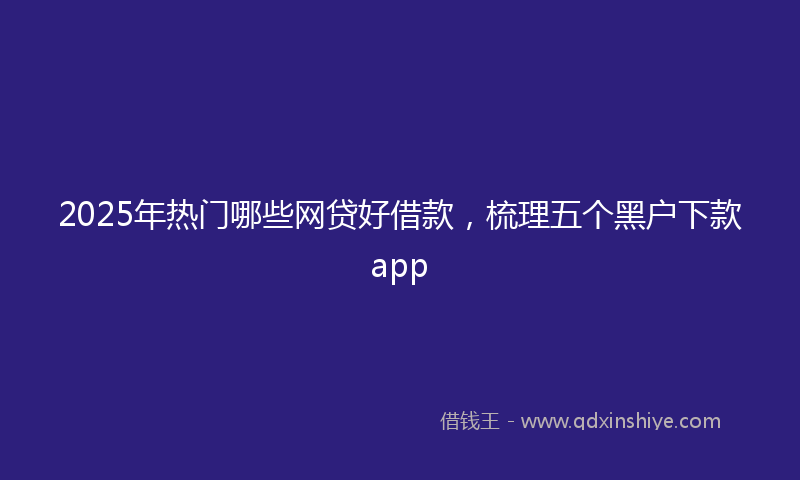 2025年热门哪些网贷好借款，梳理五个黑户下款app