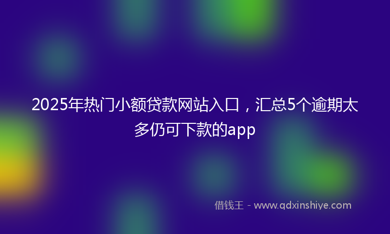 2025年热门小额贷款网站入口，汇总5个逾期太多仍可下款的app