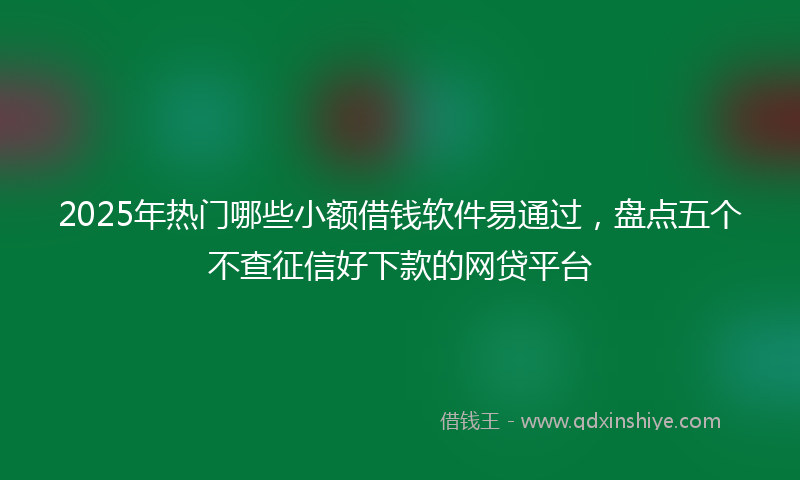 2025年热门哪些小额借钱软件易通过，盘点五个不查征信好下款的网贷平台