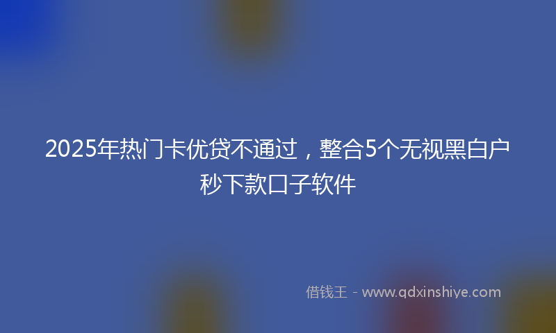 2025年热门卡优贷不通过，整合5个无视黑白户秒下款口子软件