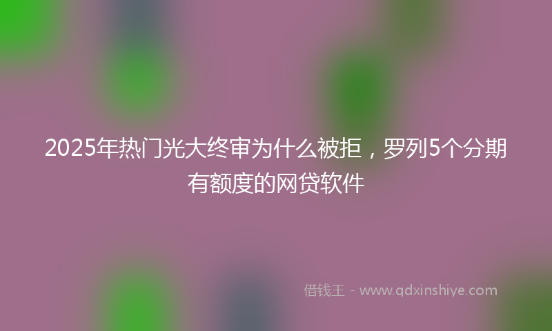 2025年热门光大终审为什么被拒，罗列5个分期有额度的网贷软件